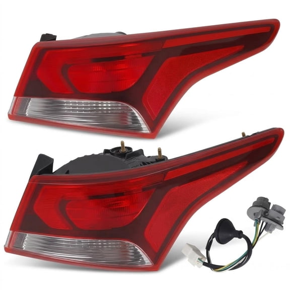 Durable Halogen Rear Lighting System with Shockproof Rubber, Waterproof Tail Light, Red Clear Lens Brake Stop Lamp for for Hyundai Accent Replacement
