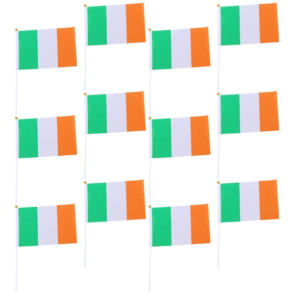 TEHAUX 20Pcs Portable Ire Small Flags Patriotic Handheld Flags for Events