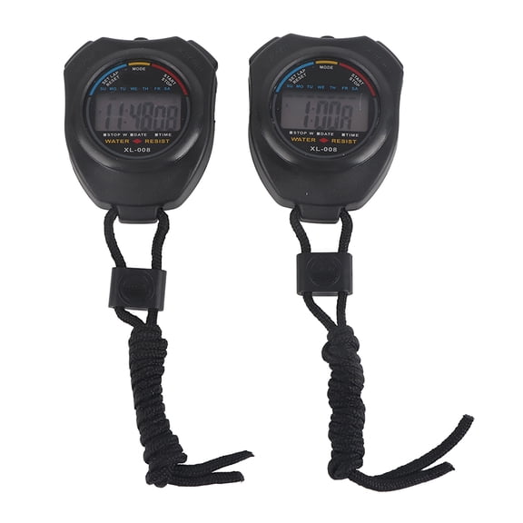 Durable Handheld Stopwatch, Easy,to,Read LCD Display, 12/24H Modes, Replaceable Battery