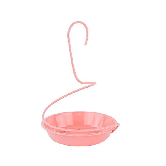 Durable Hanging Bird Feeder with Spiral Hook Design Easy to Clean and Refill Perfect for Outdoor Garden Use Weather Resistant Bird Watching Station Pink