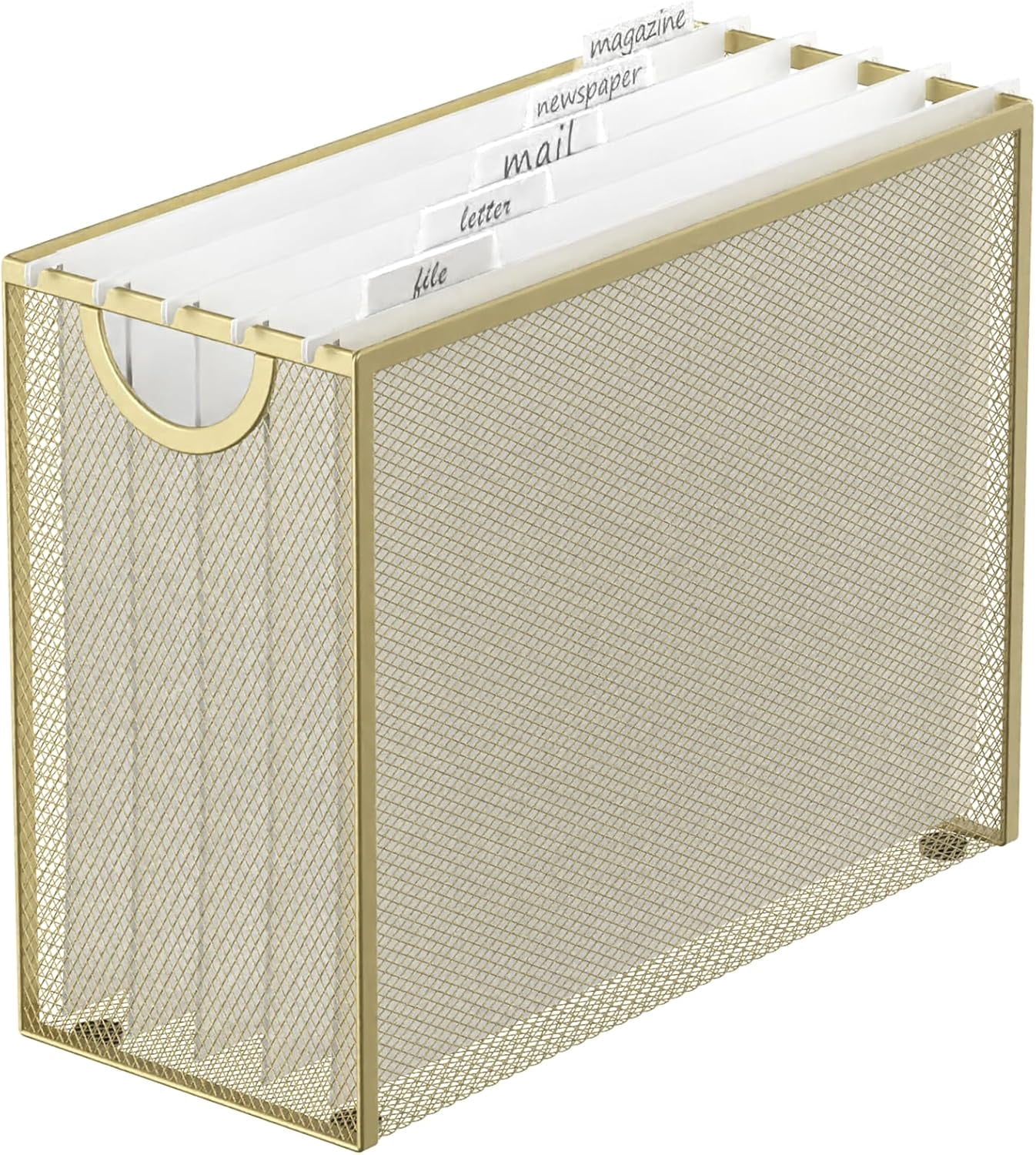 Durable Hanging File Organizer with 5 Hanging Folders, Space-Saving ...