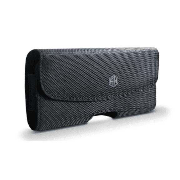 Durable Heavy Duty Nylon Phone Belt Pouch w/Magnetic Closure, Compatible w/iPhone Xs Max, 8 Plus 7 Plus 6 Plus Holster Clip fits w/Commuter On or Regular Case -Inside Dims [6.8" X 3.4" X 0.5"]