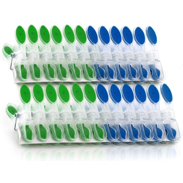 Durable Heavy Duty Plastic Clothespins (24 Pins) for AirDrying Multi