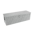 Durable Heavy Duty Silver Aluminum 48 Inch Stripes Plated Tool Box for