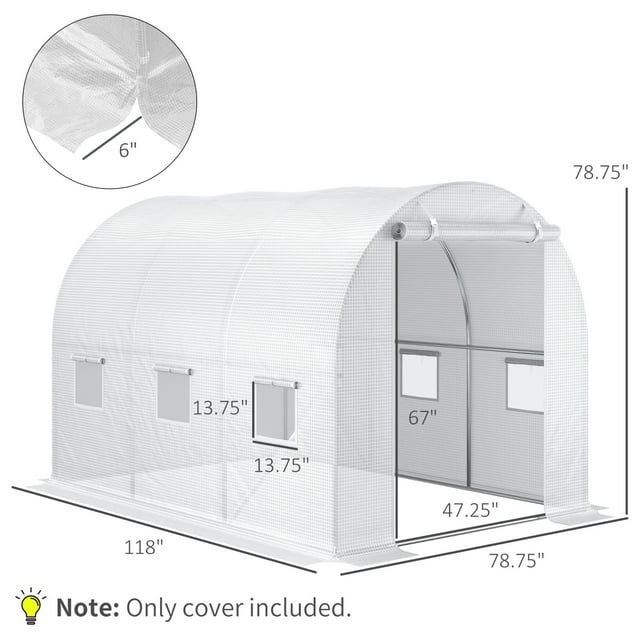 Durable Heavy Duty White Plastic Greenhouse Cover Replacement