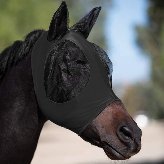 Durable High Quality Mesh Face Guard Guard Grey Mesh Horse Fly Mesh Face Guard With Ears Comfort Elasticity Soft Sun Protection