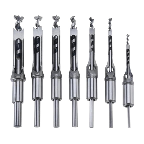 Durable Hole Drill Bit HSS Mortising Chisels Set Square Hole Drill Bit for Drill 7Pcs B