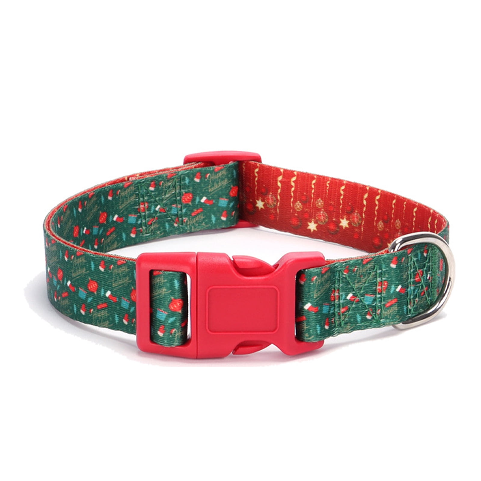 Durable Holiday Pet Dog Collar Red Santa Claus Christmas Style Collar