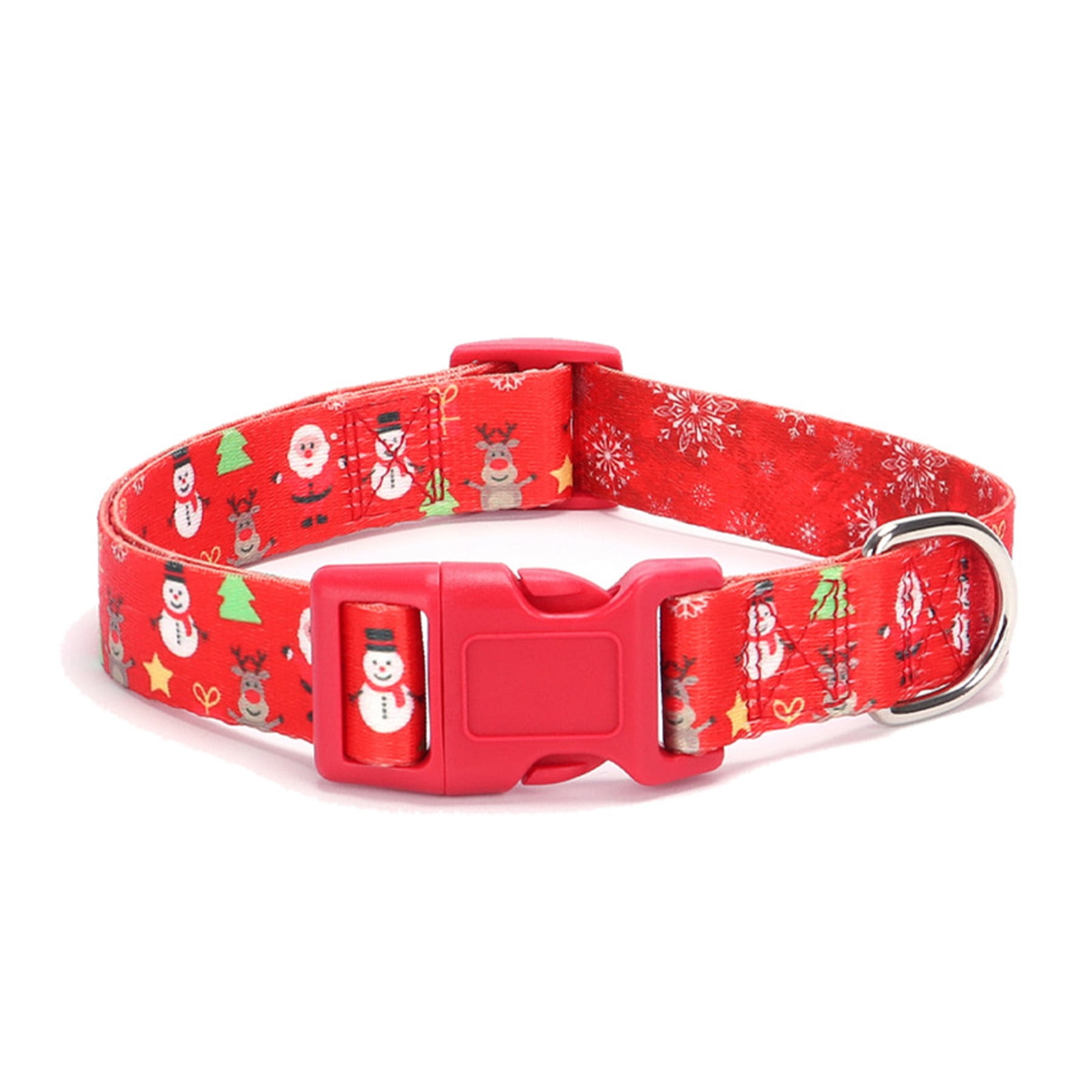 Durable Holiday Pet Dog Collar Red Santa Claus Christmas Style Collar