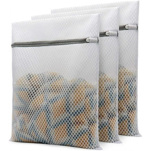 Durable Honeycomb Mesh Laundry Bags 3Pcs, Delicates Mesh Sweater Laundry Bag 12 x 16 inches