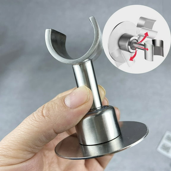 Durable Hooks Stainless Steel Universal Shower Bracket Adjustable Fixed Base for Bathroom Showerheads