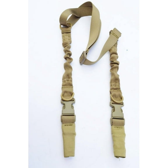 Durable Hunting Rifle and Shotgun Bungee Sling with Dust Covers (Dark Earth / Tan)