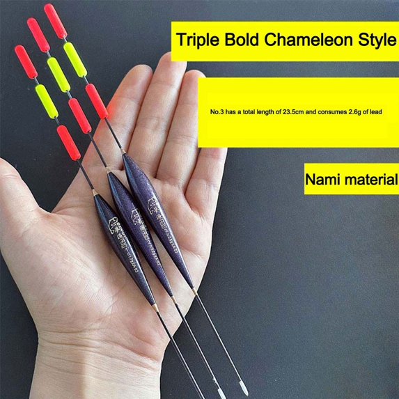 Durable Ice Fishing Eye-catching Highly Sensitive Thick Tail Indicator Light Float Fishing Float Rock Fishing Floats Bobbers BROWN 3