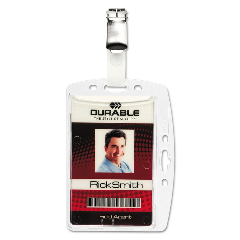 Mata1 PVC ID Badge Holders With Clips - 250 Pack, Clear Waterproof Name Tag Holders, 3.5x2.25 Inch