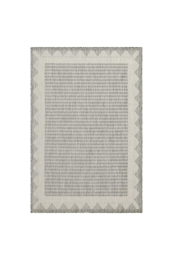 Durable Indoor Outdoor Area Rugs 5x7 Polypropylene Modern Silver Home Patio