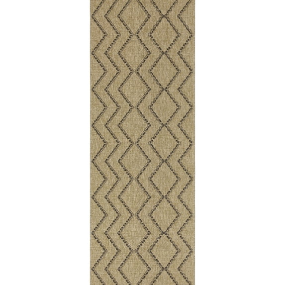 Durable Indoor/Outdoor Polypropylene Rug | Diamond Motifs, Stain Resistant and Flatweave