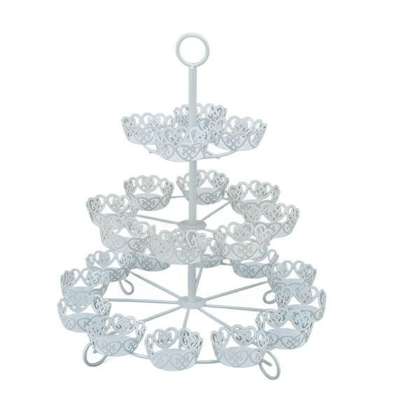 Durable Iron Cupcake Stand, 3,Tier Dessert Server For Parties, Candies, Pastries, 24 Capacity