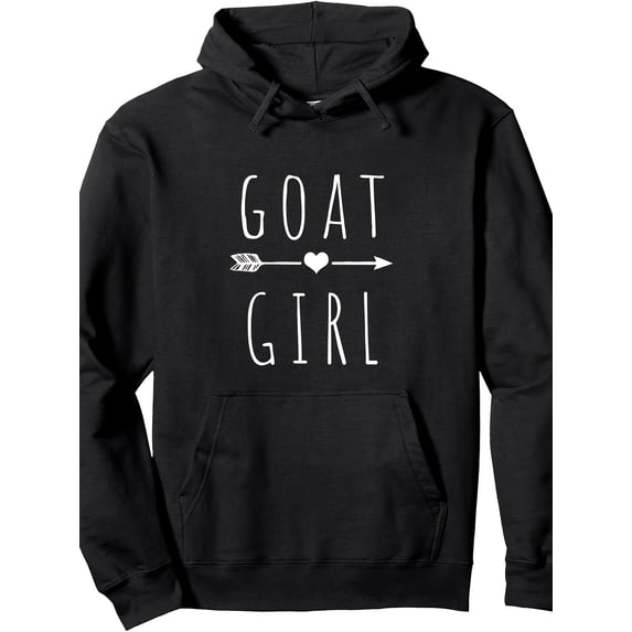 Durable Knit, Goat Girl I Love Goats" - Cozy Cotton-Polyester Blend Hoodie for Farm Animal Enthusiasts, Casual Long Sleeve Pullover with Kangaroo Pocket, Perfect for Spring/Fall, Goat Gifts