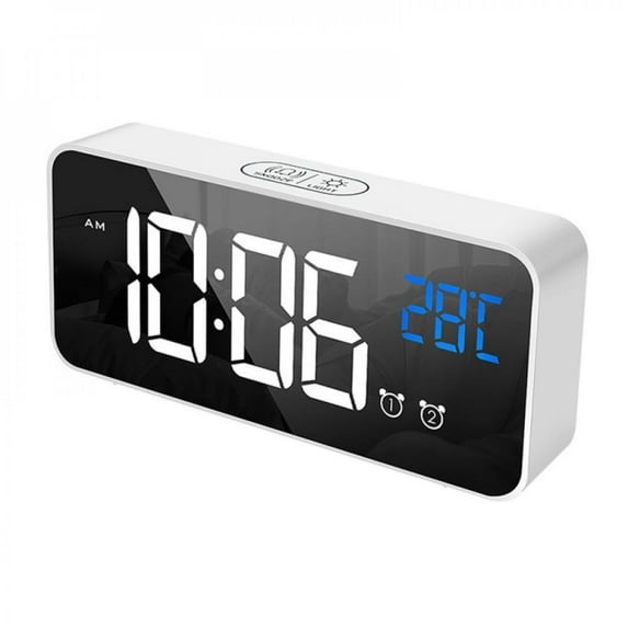 Durable LED Digital Alarm Clock Intelligent Voice Control Temperature Display Electronic Clocks Home Decoration