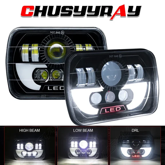 Durable LED Headlight Assembly 5x7 7x6 inch For L4 DIESEL DOHC Engine Truck Driving Lamp