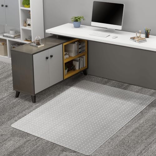 Durable Large Office Chair Mat for Carpeted Floors, Protects Low, Standard & No Pile Carpets, 45x53 Inch Rectangle Desk Chair Floor Mat