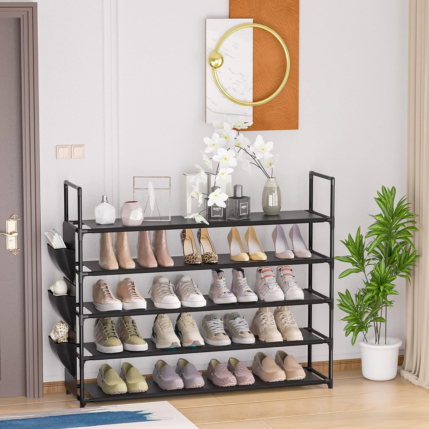 Metal 10 Tier Quality Shoe Rack Large Capacity Organizer for 50 Pairs Shelf with Wide Storage Walmart
