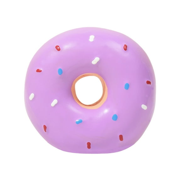 Durable Latex Dog Squeaky Chew Toy for Puppies - Interactive Donut Shaped Design for Teething and Chewing