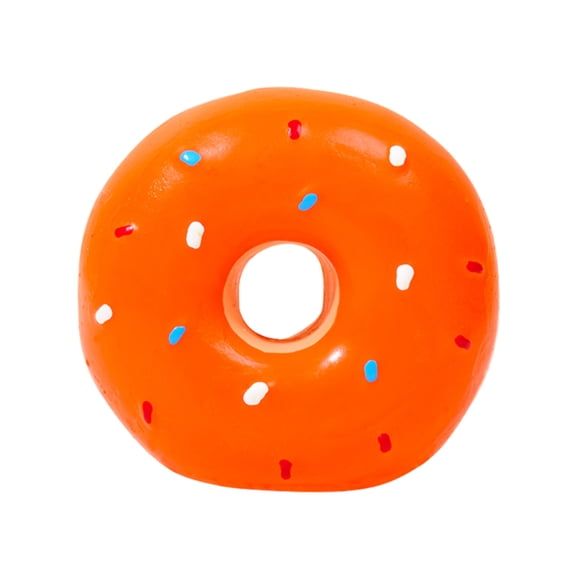 Pet Toys for Dogs Interactive Latex Squeaky Donut Chew Ring Durable Teething Training Toy for Puppies Indoor Outdoor Play