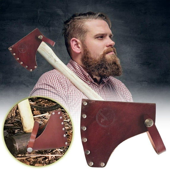 Durable Leather Axe Outdoors Work Axe Head Cover With Belt Loops Axe Protector