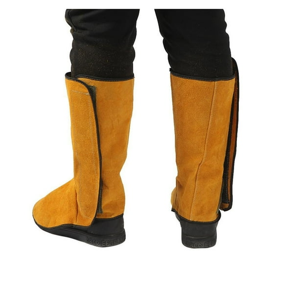 Durable Leather Foot Protector Flame Retardant Welding Spats Safety Boot Abrasion Flame Resistant Foot Safety Protection Welder ,Easy to Use