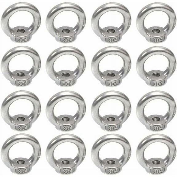 Durable Lifting Eye Nuts, Metric Thread Stainless Steel Threaded Nut Fastener for Multi-purpose Application in Home & Garden