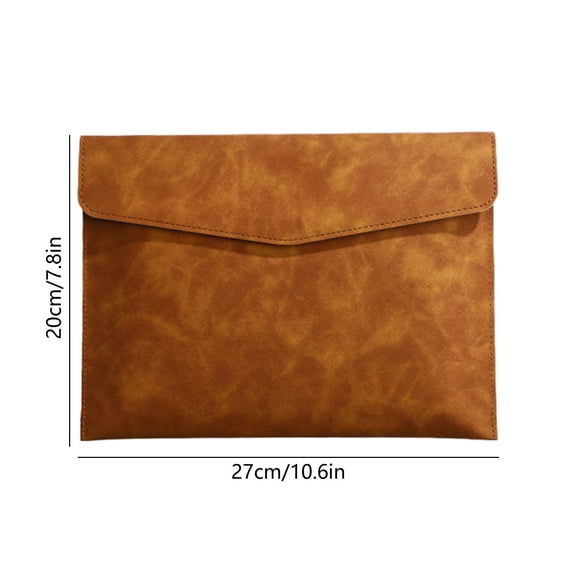 Durable Lightweight Faux Leather Envelope Document Folder with Magnetic Snap Closure, Slim Water-Resistant Portable Portfolio Organizer for Office Laptops, Tablets and A4 Papers