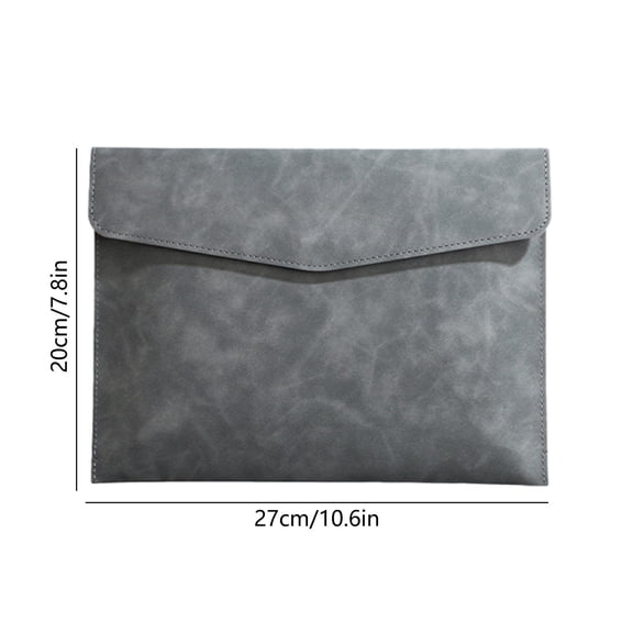 Durable Lightweight Faux Leather Envelope Document Folder with Magnetic Snap Closure, Slim Water-Resistant Portable Portfolio Organizer for Office Laptops, Tablets and A4 Papers