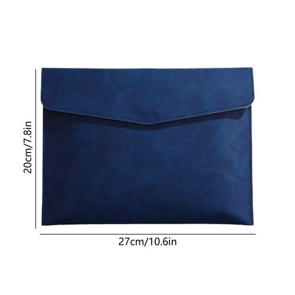 Durable Lightweight Faux Leather Envelope Document Folder with Magnetic Snap Closure, Slim Water-Resistant Portable Portfolio Organizer for Office Laptops, Tablets and A4 Papers