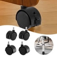 thumbnail image 1 of Durable Locking Casters Set of 4,Threaded Stem Caster Wheels 1.57 inch,Black Swivel Caster Wheels Replacement for Furniture,OfficeChair,Table,Cabinet,Shelf, 1 of 6