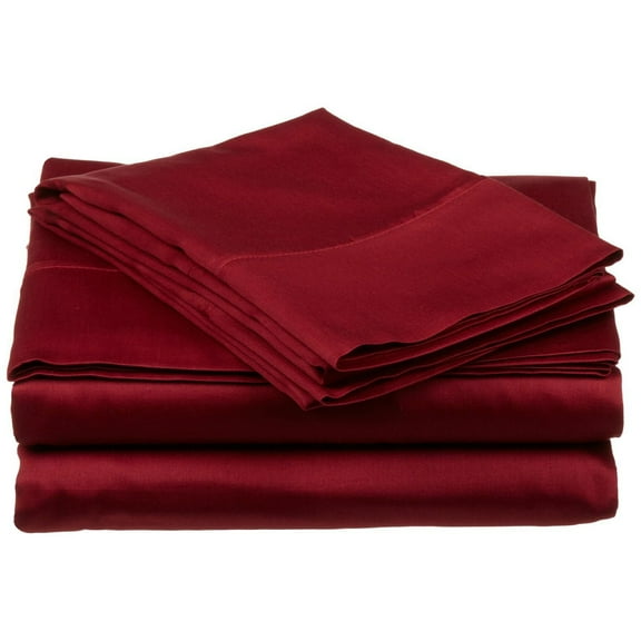 Durable Long-Staple Cotton Sheet Set - King, Burgundy