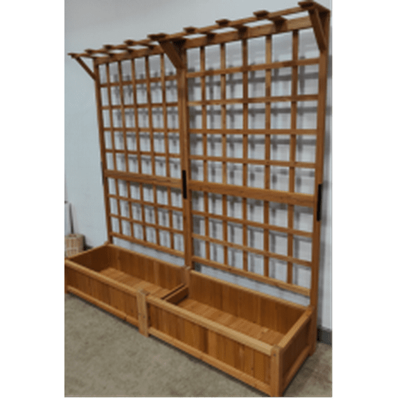 Durable Luku 3-Tier Wooden Garden Bed with Integrated Trellis, Versatile Growing Areas, and Stylish Design for Herbs, Vegetables, and Flowers