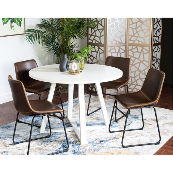 5-piece dining set with melamine top - Blends well in any modern interior design