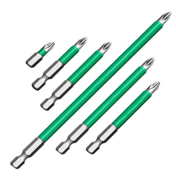Durable Magnetic Screwdriver Bit Set 6Pcs, Alloy Steel Anti-Slip Design for Electronics and Furniture Repair A