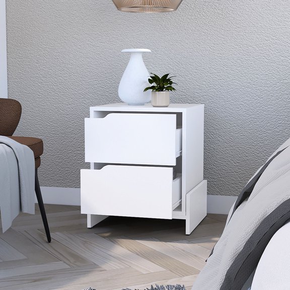 Durable Manufactured Wood Bedside Table / Ample Storage for Phone Chargers