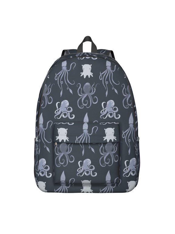 Durable Marine Life School Backpack with Tropical Fish, Beach Coral & Ocean Creatures Print, Waterproof Lightweight Bookbag for Students and Casual Use