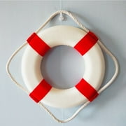 Durable Marine Safety Life Ring Buoy with Reflective Strips for Swimming Pool, Boating, and Water Sports Safety Gear Red (13.7 inches)