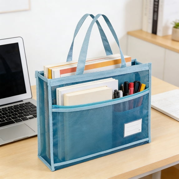 Durable Mesh Drawstring Bag with Zipper for Art Supplies, Storage & Organization, Large Capacity, Lightweight, Reinforced Handles, Translucent Design
