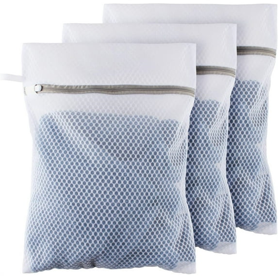 3 Pcs Durable Honeycomb Mesh Laundry Bags, GIXUSIL Reusable Mesh Laundry Bag for Washing Delicate Clothes for Lingerie, Bras, Socks, Shoes, Baby Clothes, Travel Organizer (10 x 12 in)