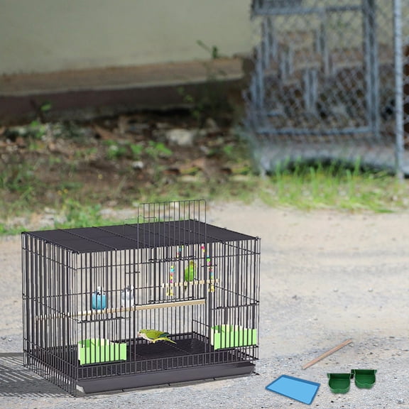 Durable Metal Bird Cage & Chicken Coop Spacious Indoor/Outdoor Aviary Enclosure for Poultry, Hens & Small Birds Easy to Clean with Removable Tray Secure & Sturdy Construction