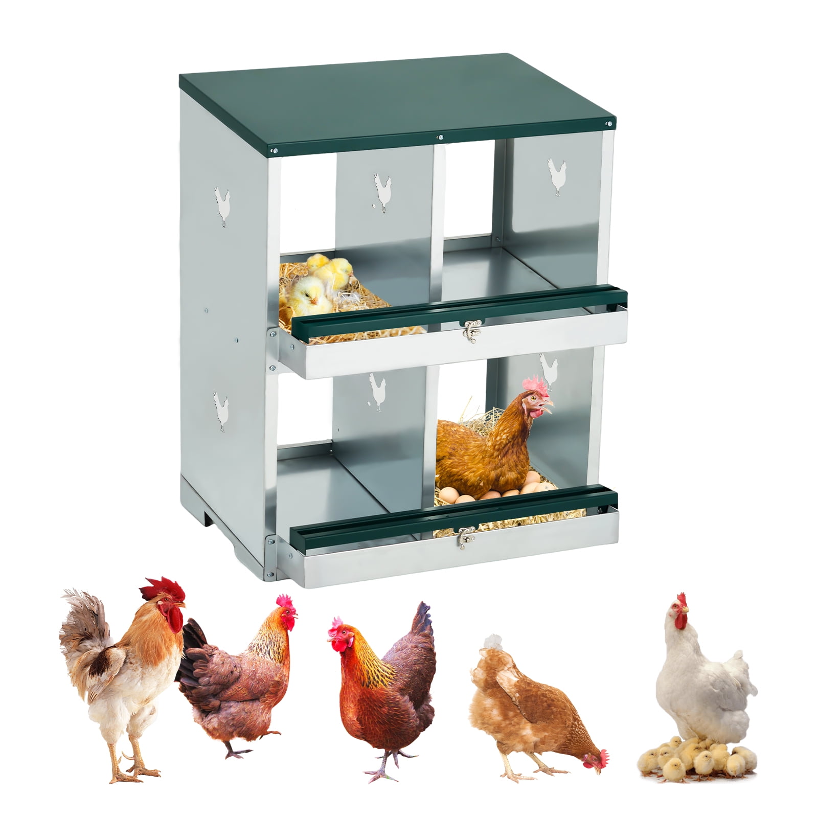 Durable Metal Chicken Nesting Box for Poultry Coops – Double Layer, 4 ...