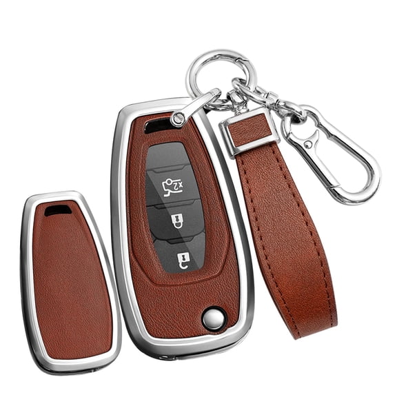 Durable Metal Key Fob Cover with 3 Buttons for Chevrolet Cruze Trailblazer Trax Spark Sonic Folding Flip Remote – Includes Sturdy Keychain Holder