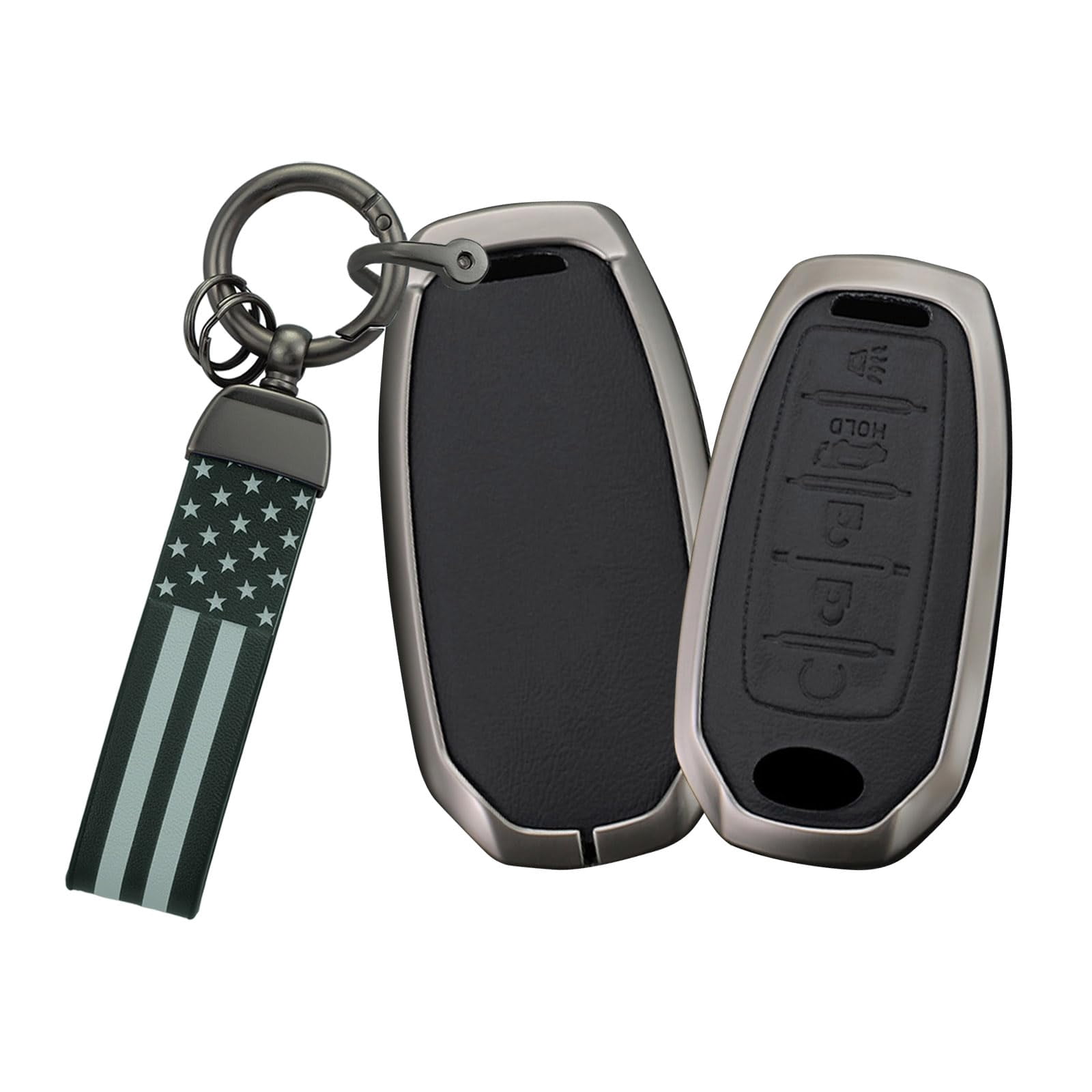 Durable Metal Key Fob Cover with Detachable Keychain for Infiniti Q50 ...