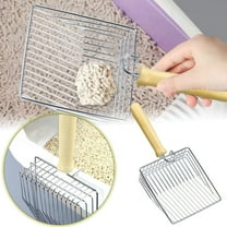 Durable Metal Litter Scoop for Cats, Heavy Duty Stainless Steel, Long Handle Easy Clean
