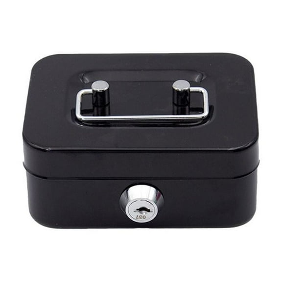Durable Metal Lockbox with Handle and Keylock for Securing Cash Jewelry and Documents 4.53x3.35x2.8in